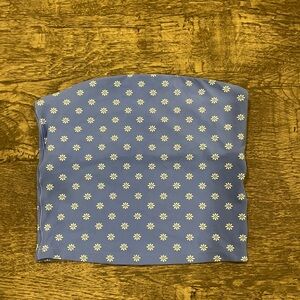 Blue Daisy Print Tube Top